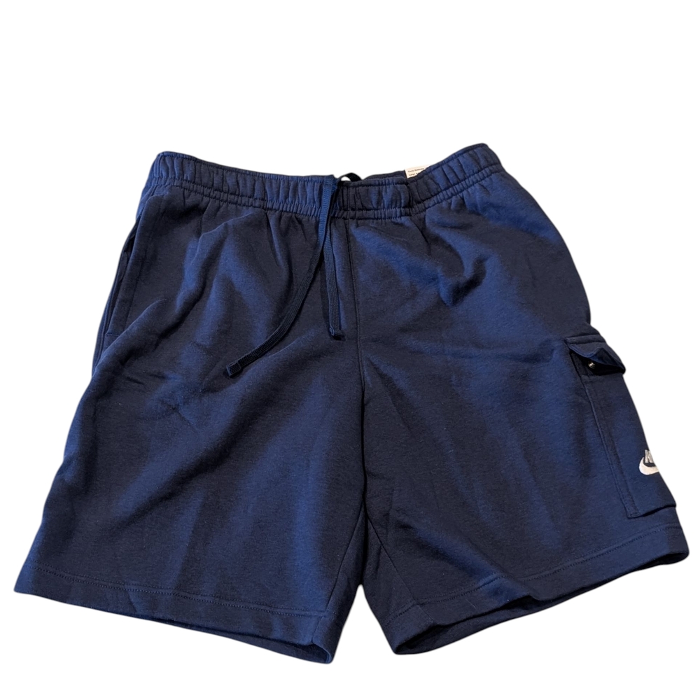 Mens Nike Sportswear Club Fleece Cargo Shorts- Size MED Dark Marina Blue NWT